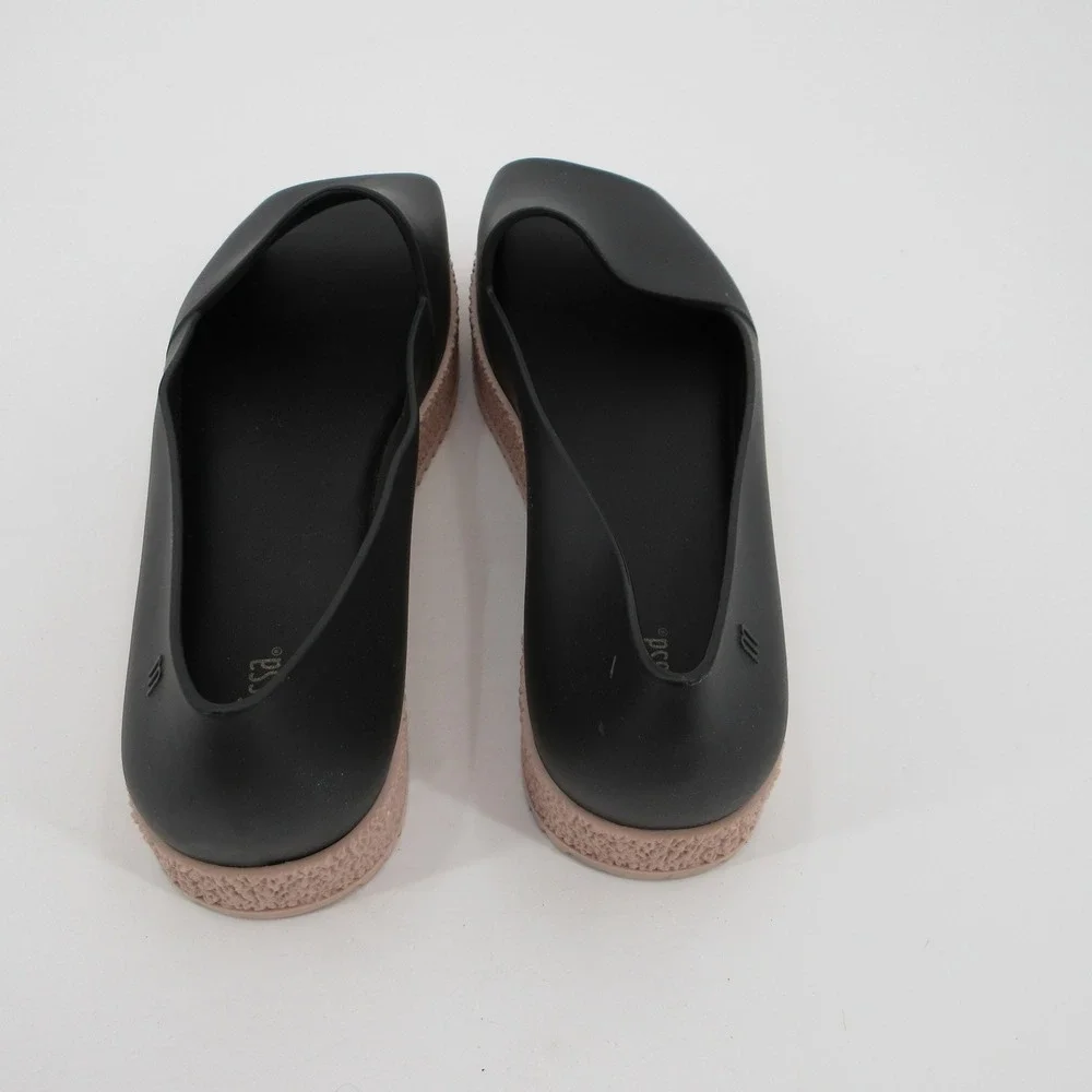 Melissa Hotness Women 10 Black Pink Platform Peep Toe Jelly Sandals Flatform